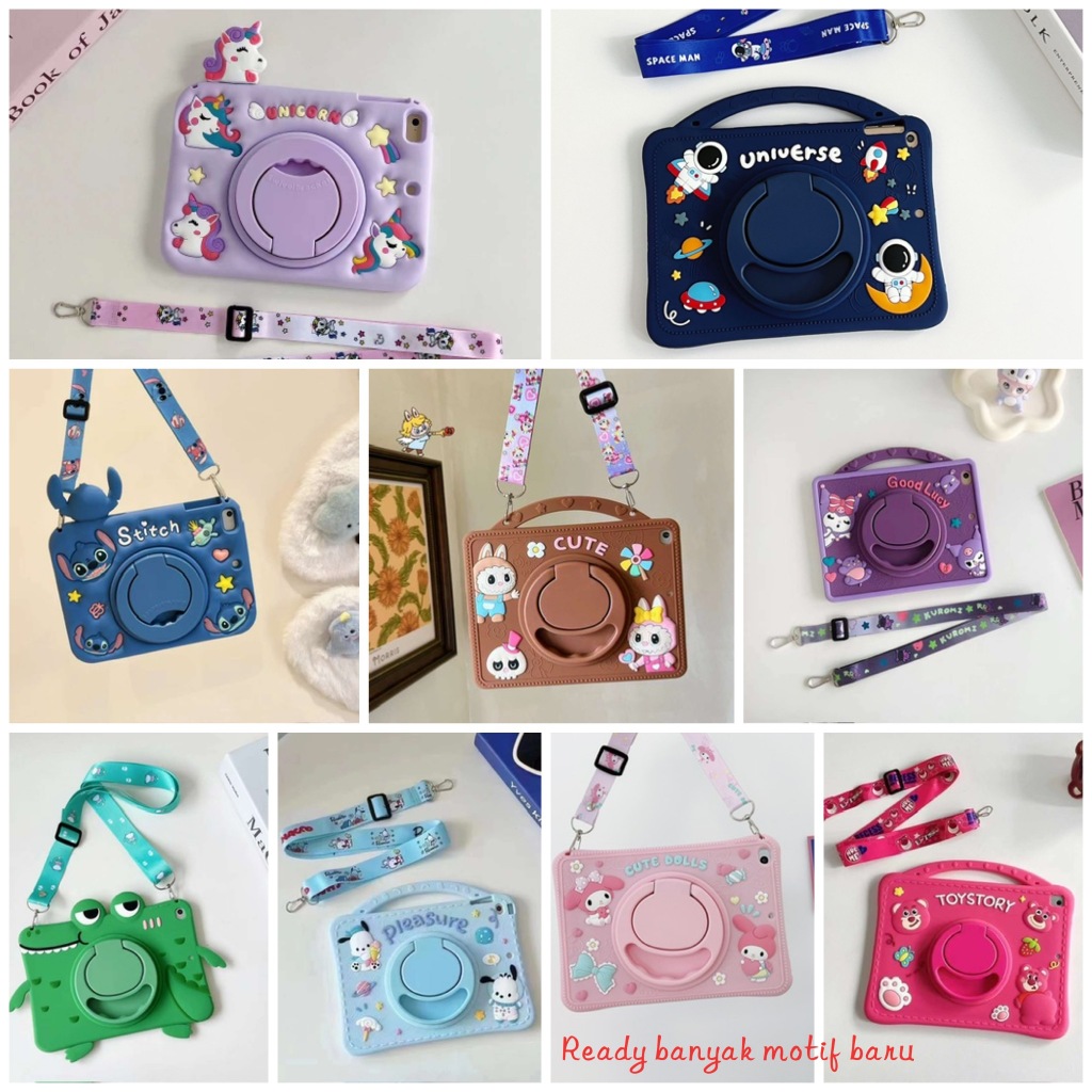 Samsung Tab A9 8.7" X110/X115 A7 Lite T225 A 8.0 T295/ P205 Case Aman Untuk Anak Casing Silikon Moti
