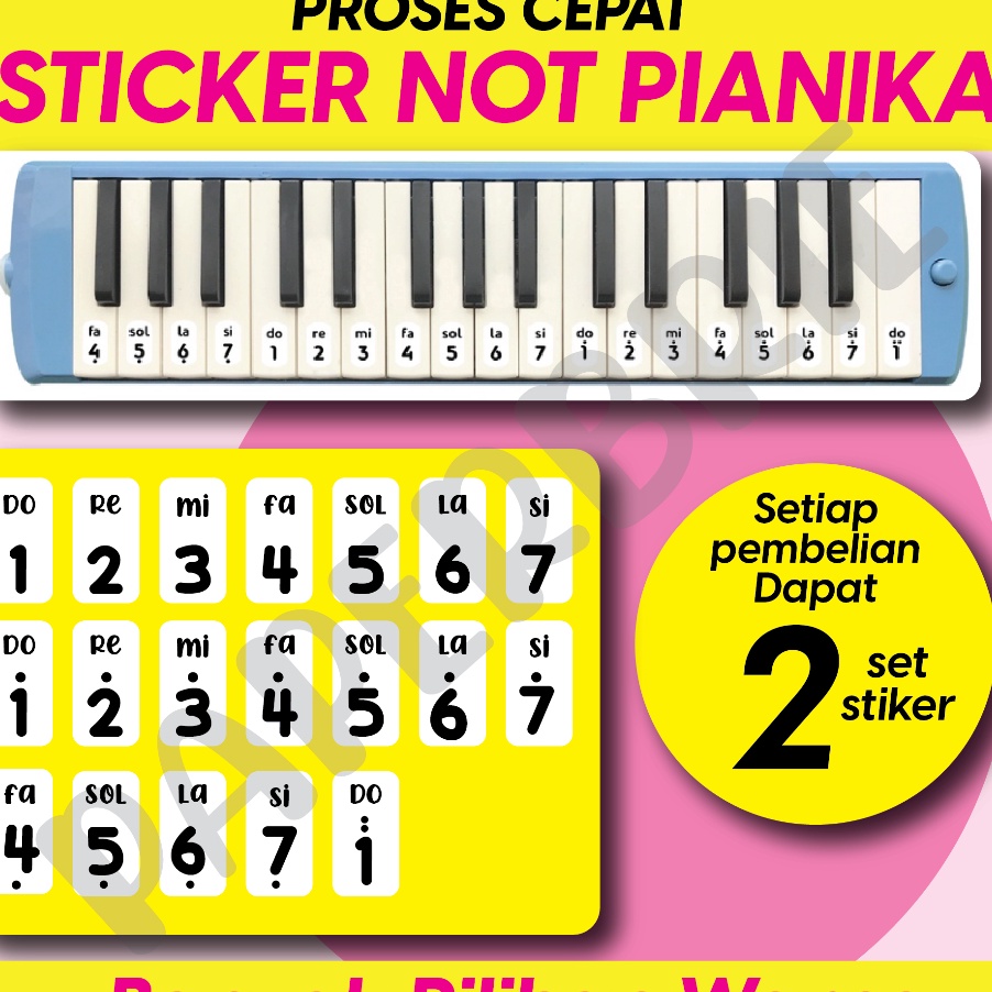 

Terlaris STICKER NOT PIANIKA POLOS Bisa pilih warna