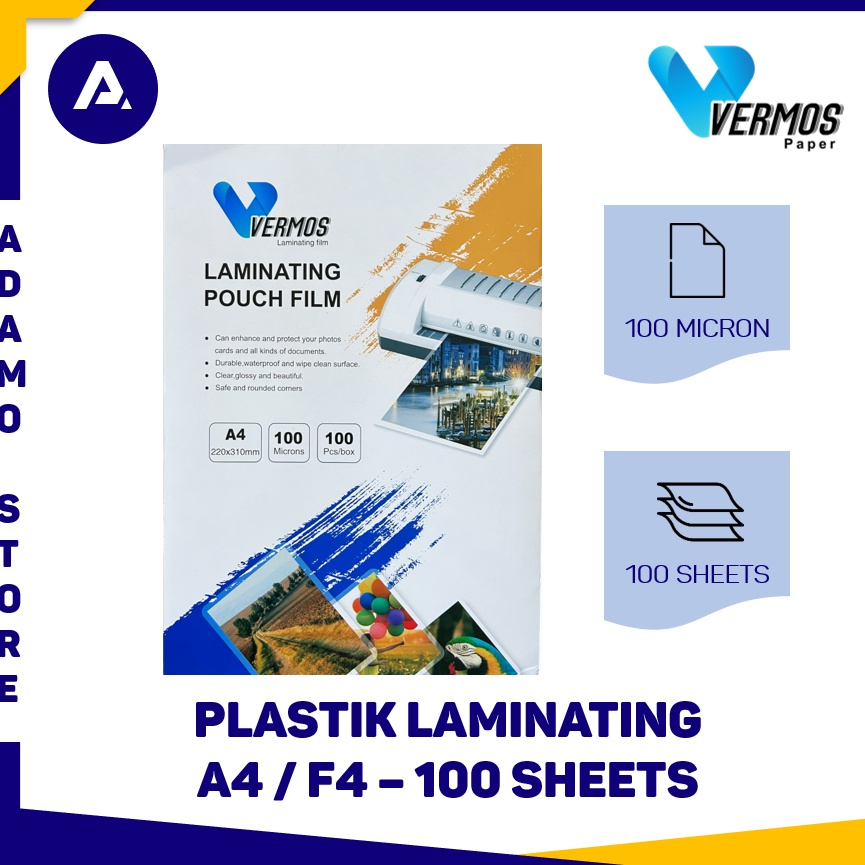 

KODE A85W Plastik Laminating A4 F4 Vermos Laminasi Panas 1 Micron 1 Sheets