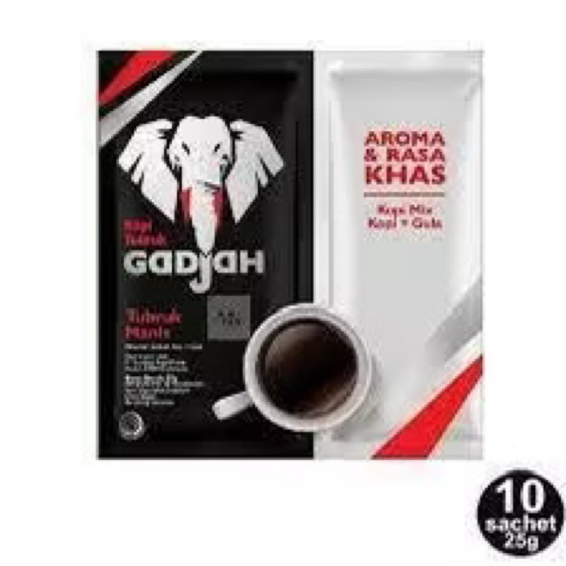 

Kopi Tubruk Gadjah gula di pisah 1 renceng isi 10 sachet