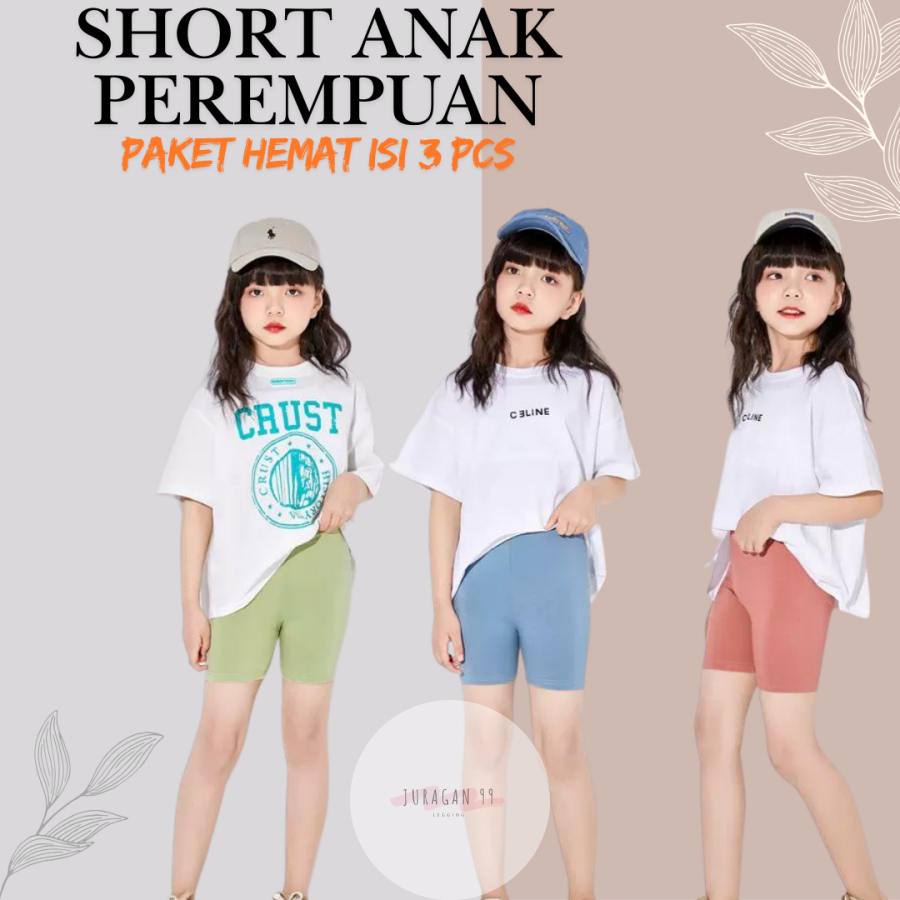 celana short anak perempuan 5-12 Thn Shot anak perempuan sot anak perempuan SD-TK Paket Hemat Isi 3p