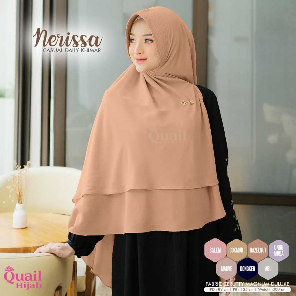 Nerissa Daily Hijab original Quail Hijab Wanita Khimar Ceruty Magnum Ceruty Quail Khimar Quail Neris