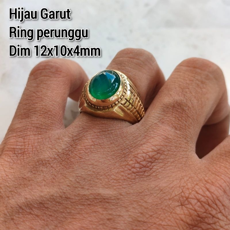 CINCIN PRIA BATU HIJAU GARUD KECIL RING PERUNGGU