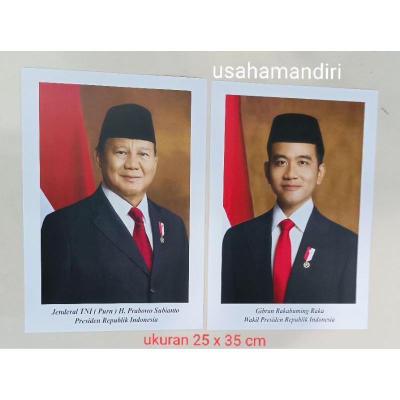 poster/kertas foto presiden dan wakil presiden