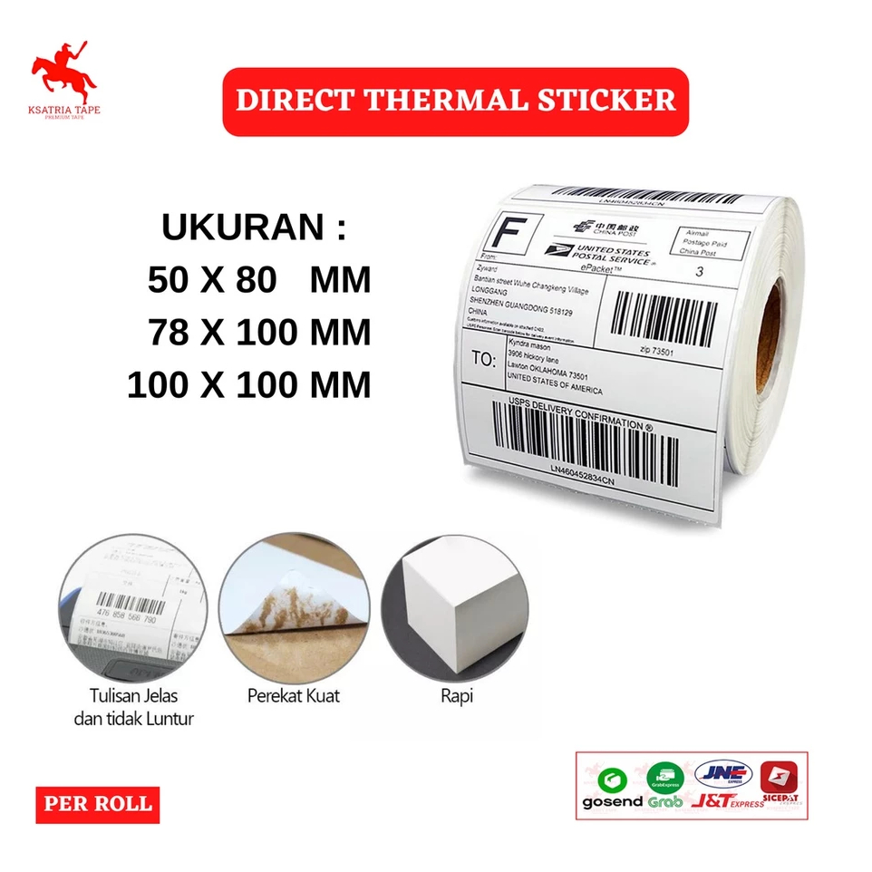 

Kertas Label Thermal 100x150 mm isi 500 Pcs/ Label thermal barcode Roll A6 MURAH MERIAH