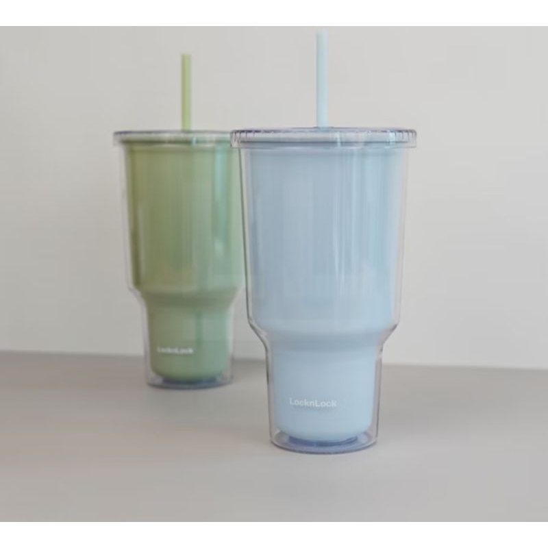 LocknLock Double Wall Cold Cup 1 Liter Lock n Lock Merries Tumbler Dingin Gelas Air Dingin