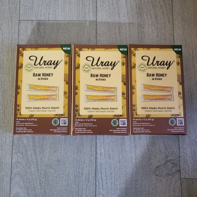 

Bundling 3 Pcs Madu Uray Raw Honey in Sticks 120gr Madu Hutan