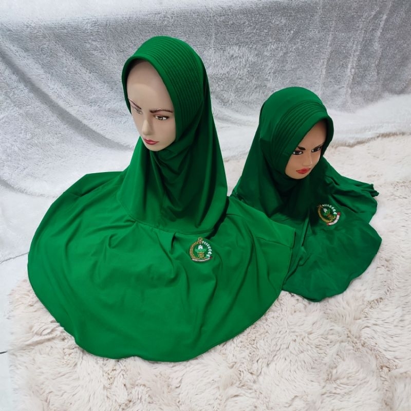 Jilbab olahraga persit terbaru / jilbab pso persit / jilbab pso bordir persit terbaru
