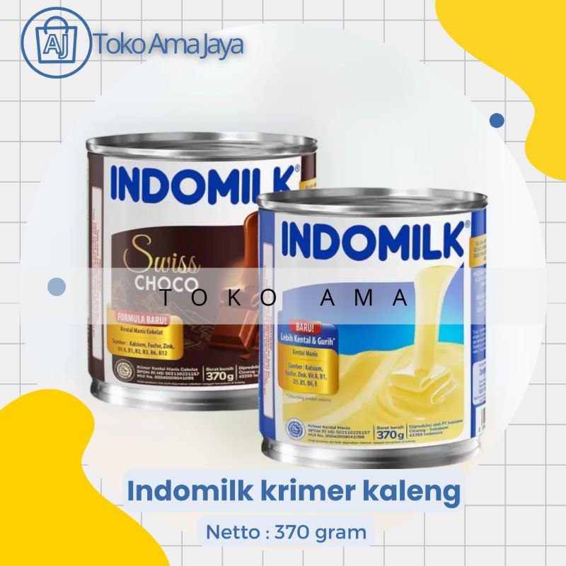 

[Harga grosir] Indomilk skm kaleng 370 gram putih/coklat