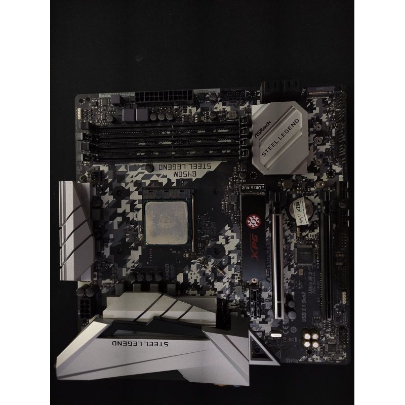 MOBO B450M STEEL LEGEND SECOND BEKAS AM4 FULLSET
