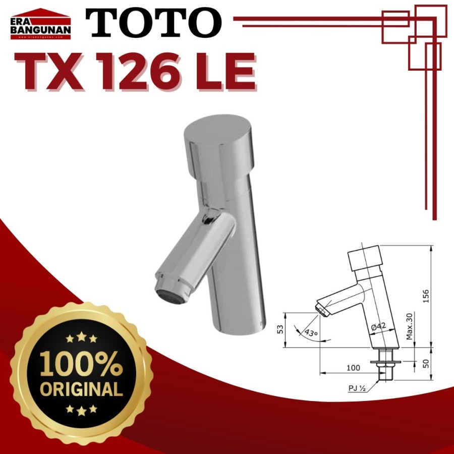 TX 126 LE / Keran push Toto / Kran push wastafel TOTO otomatis