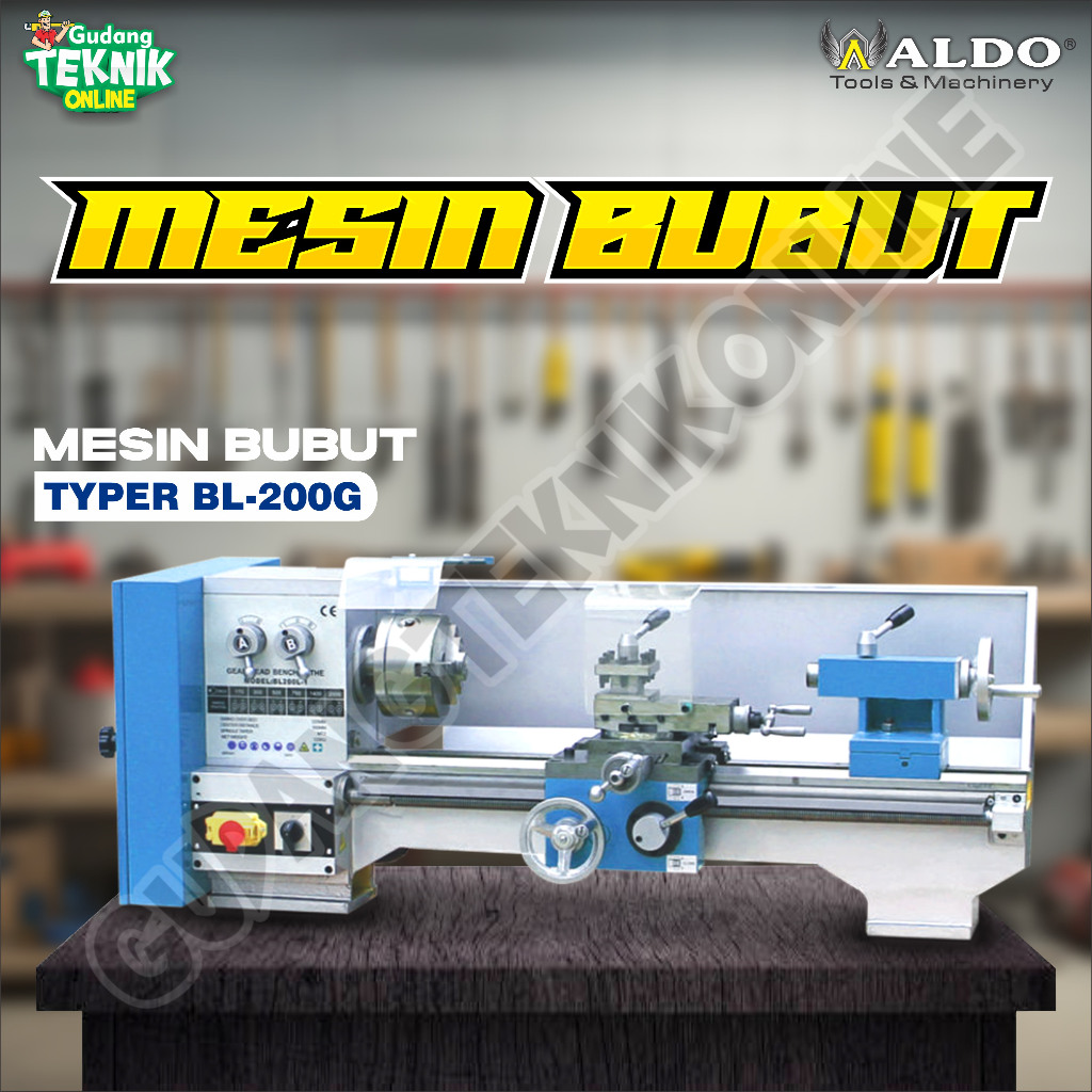 Mesin Bubut Besi Mini ALDO BL 200G / Variabel Speed Bubut duduk ALDO BL200G - BL-200G ALDO