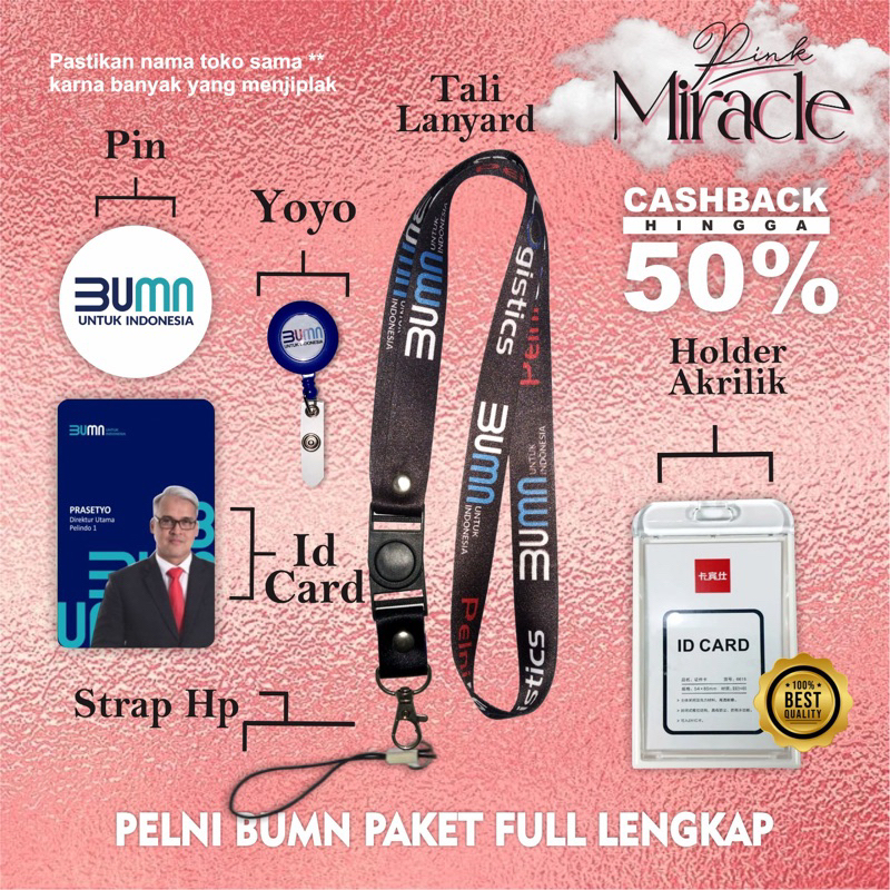 

Tali Lanyard PELNI LOGISTIC BUMN / Tali Idcard PELNI LOGISTIC BUMN [Ready stock] Termurah