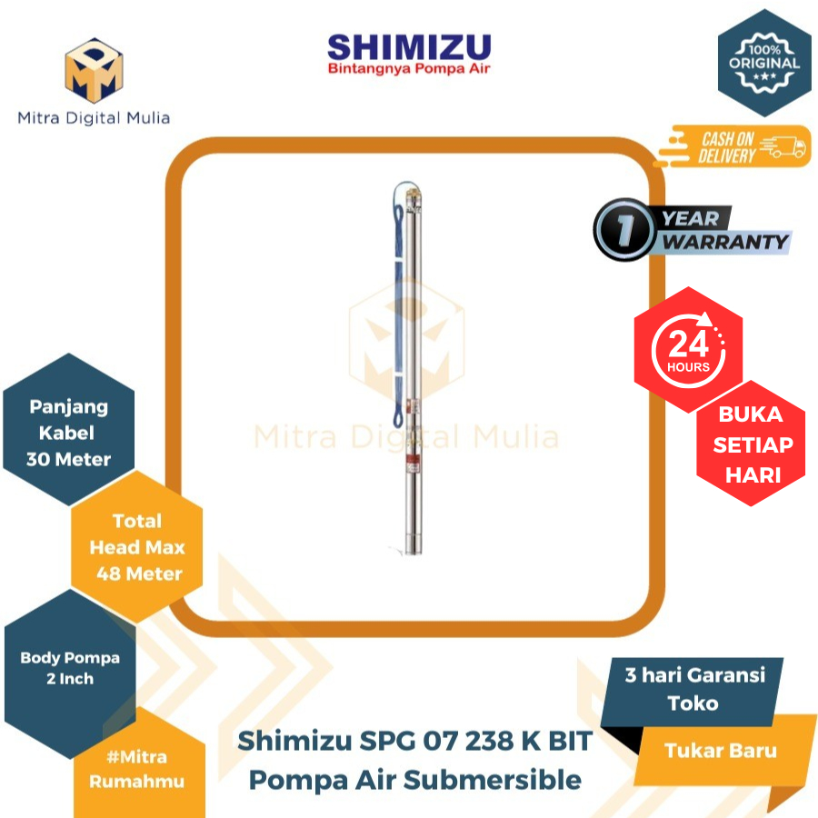 Shimizu SPG 07 238 K BIT Pompa Air Submersible 2 Inch