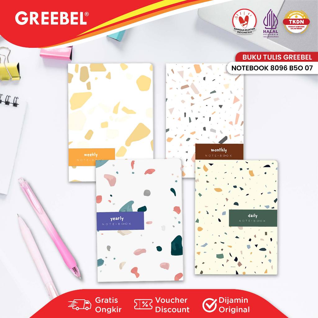 

GREEBEL NOTEBOOK 8096 B5O 07/ Agenda/Planner Lucu unik/Buku Catatan Spiral Notebook 96 halaman