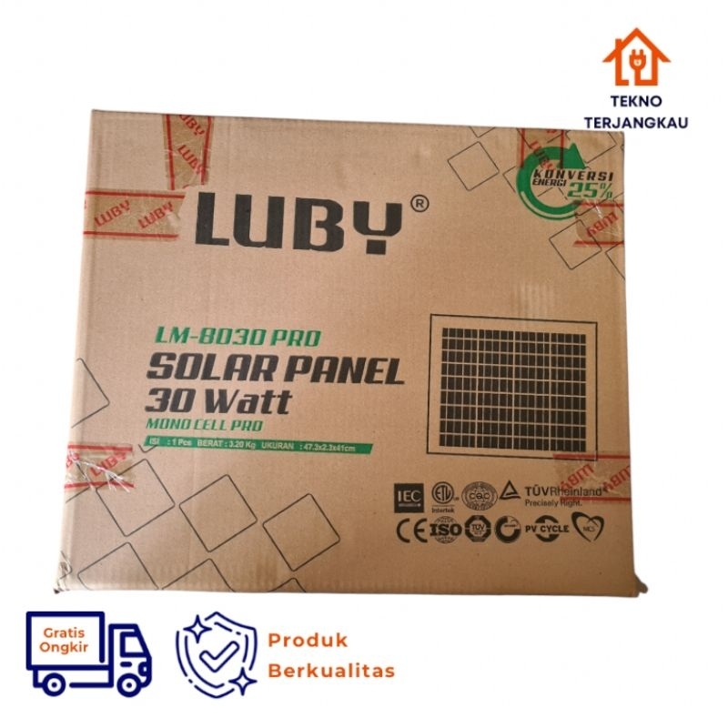 Solar Panel Luby Mono Cell Pro 30W / 50W / 100W / 150W / 200W Panel Surya Tenaga Surya