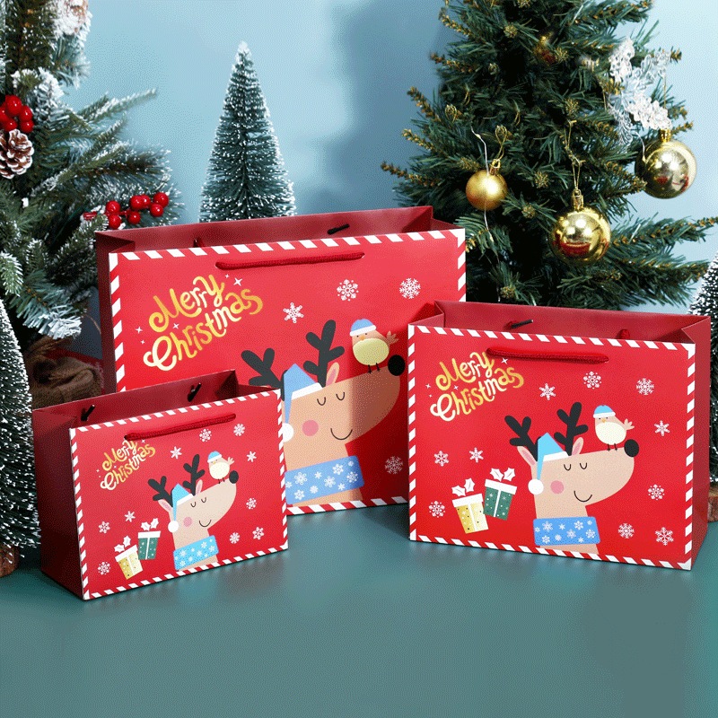 

Satuan- Paperbag/ Tas Kado Gift Bag motif Natal Christmas/ Gift bag Hamper Kado Natal