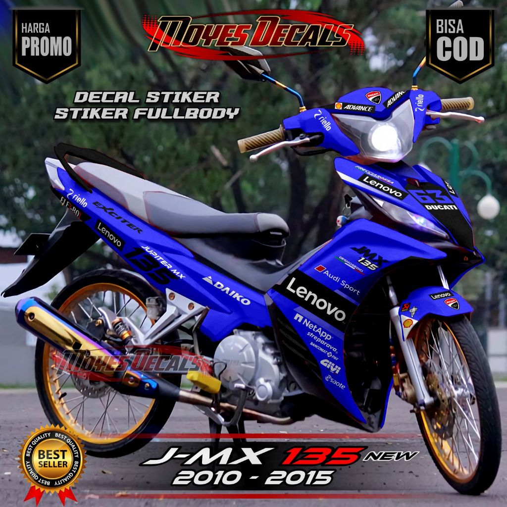 DECAL MOTOR  MX 135 NEW - STIKER MOTOR  MX 135 NEW FULL BODY MOTOR PREMIUM BERKUALITAS - VARIASI MOT