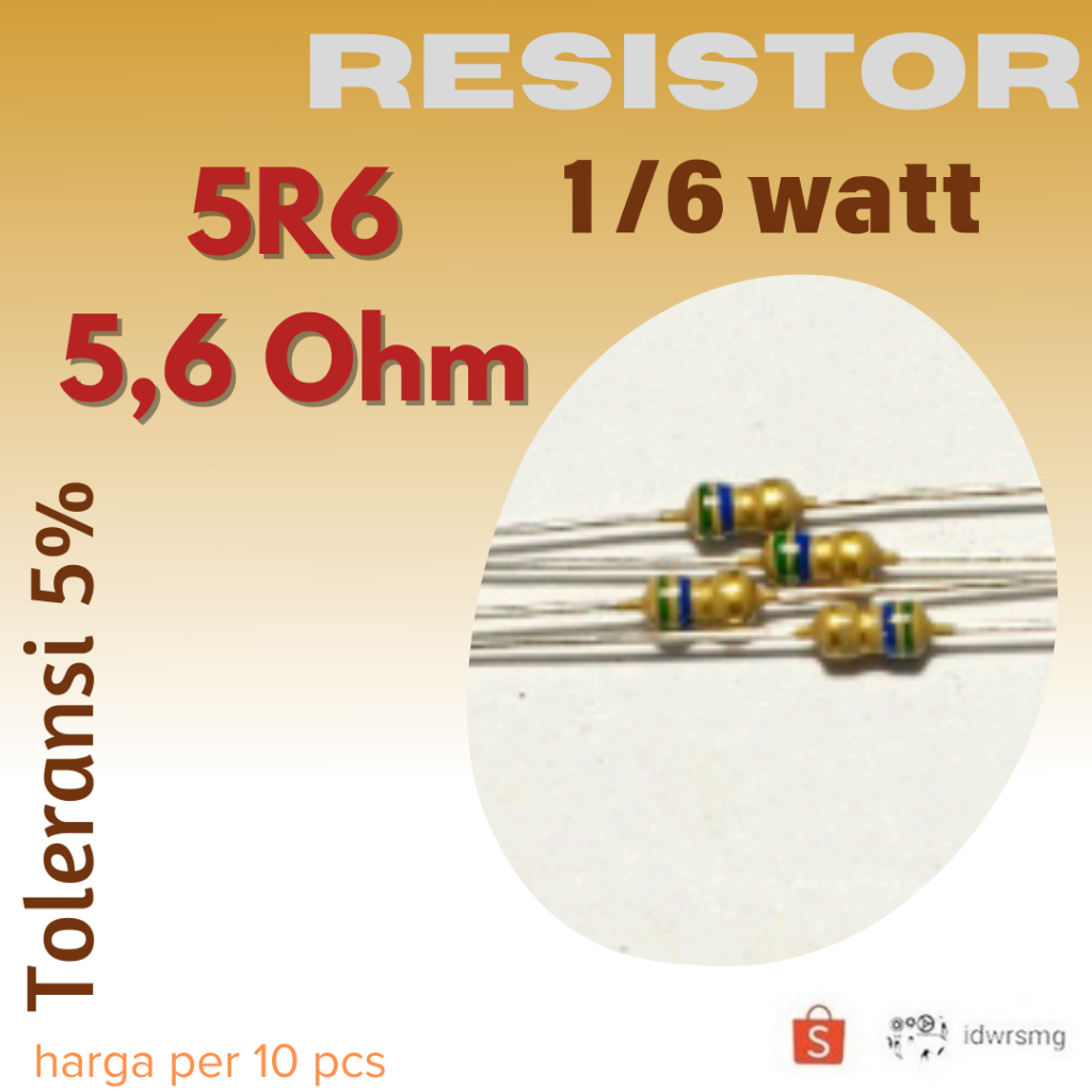 R Resistor 5R6 5.6R Ohm 1/6w 5,6 ohm 5r6ohm 1/6 watt 5%