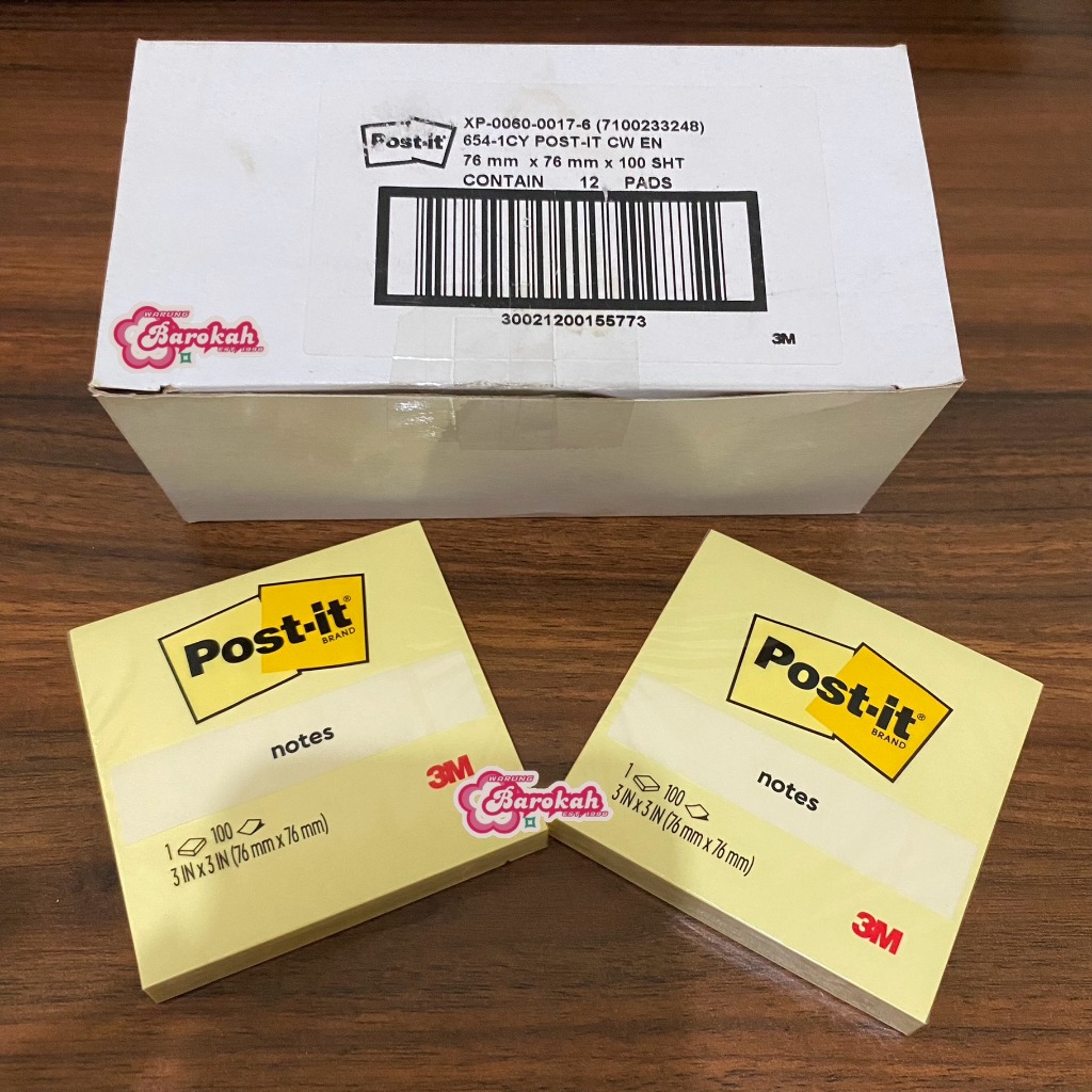 

Sticky Note 654 Kuning 76x76mm Post It-3M [1 Pad x 100 Lembar] / Note kertas