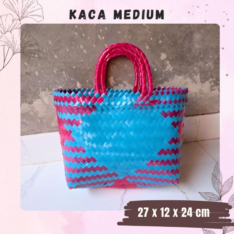 TAS ANYAMAN NGAWI Kaca Medium / Tas Glossy Bingkisan Hampers