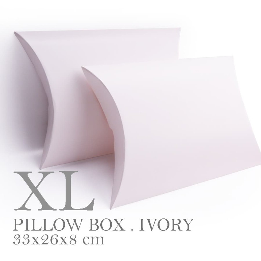 

(10pcs) box pillow box xl ektra large white ivory paper bo 300gr ukuran 33x26x8cm biix hampers