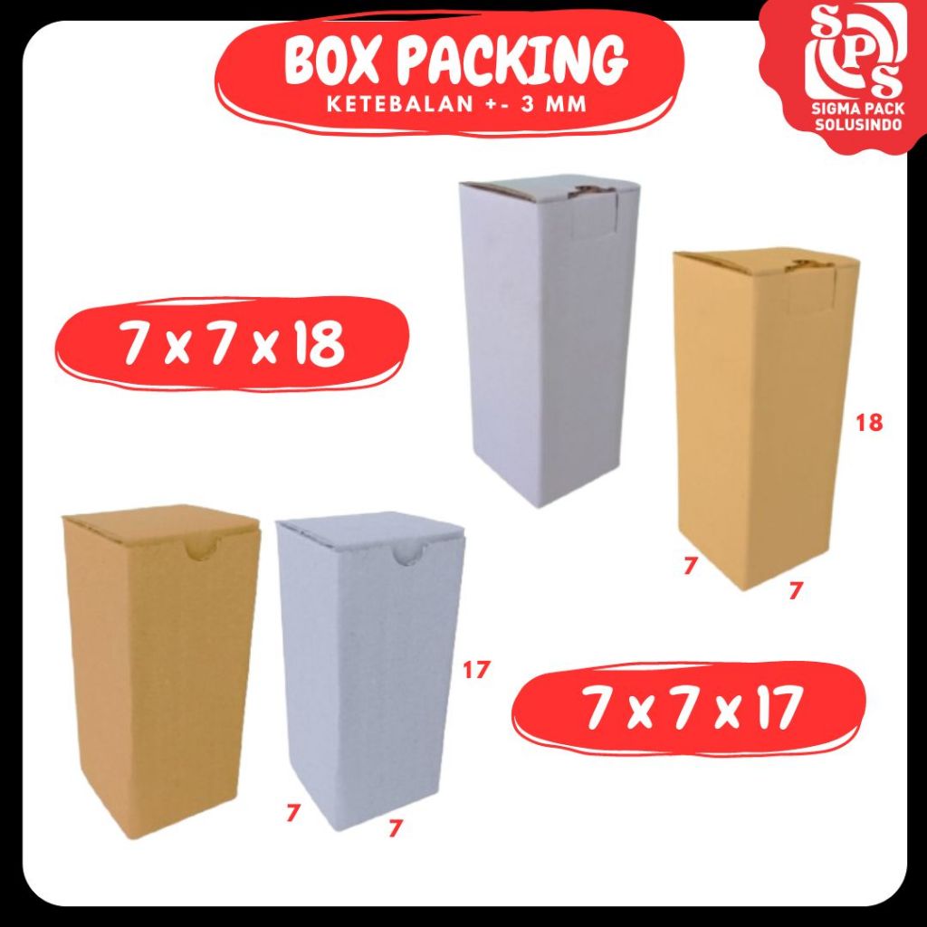 

Box 7x7x18 / 7x7x17 Kardus A0 Packing Karton Dus Kotak Kemasan kosmetik Souvenir Jamu Sparepart Obat Madu Fix