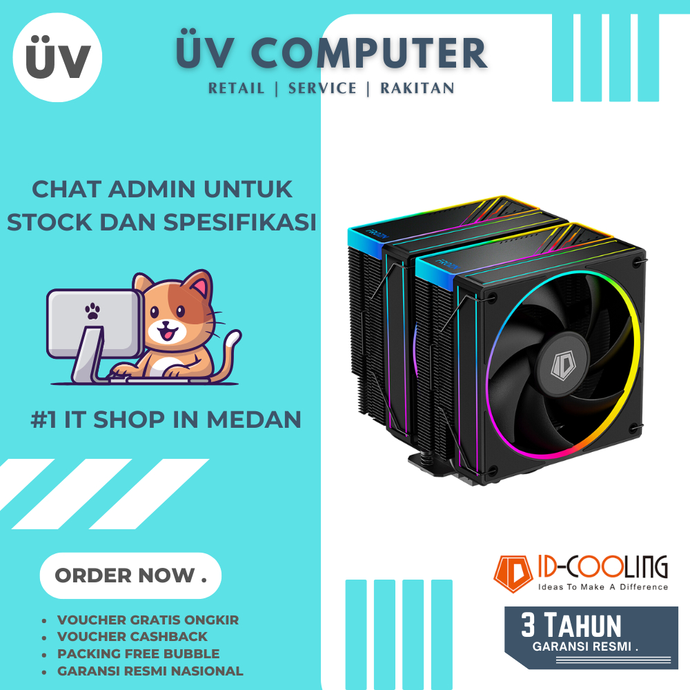 Heatsink CPU Cooling Fan Processor ID-COOLING IDCOOLING Frozn A620 ARGB RGB | Dual Fan 120mm PWM | G