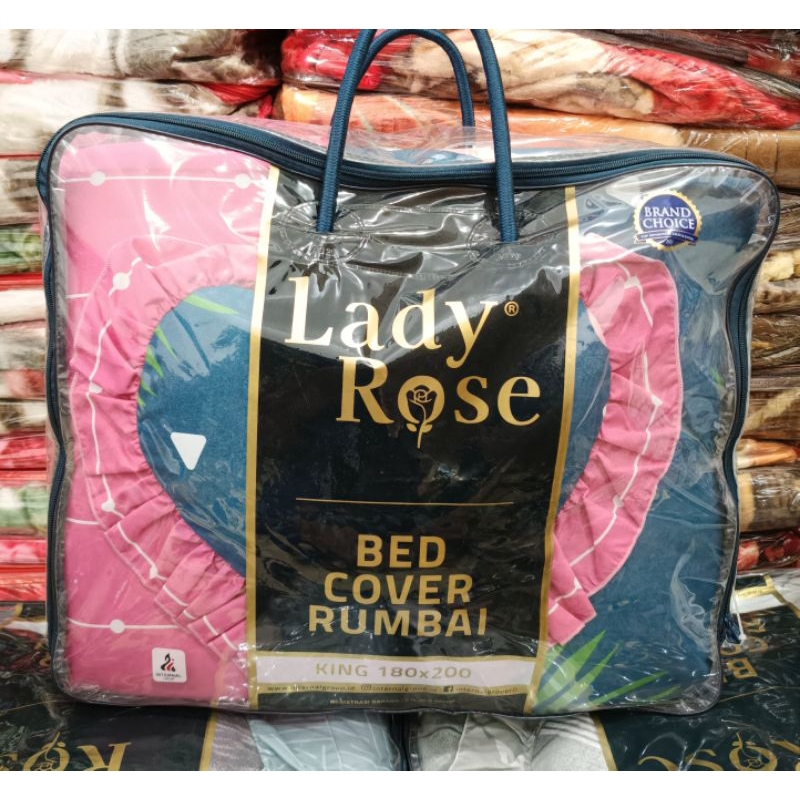 Bedcover Lady Rose Ladyrose King Rumbai Ukuran 180x200 cm 3D 3in1 Disperse Kualitas Premium