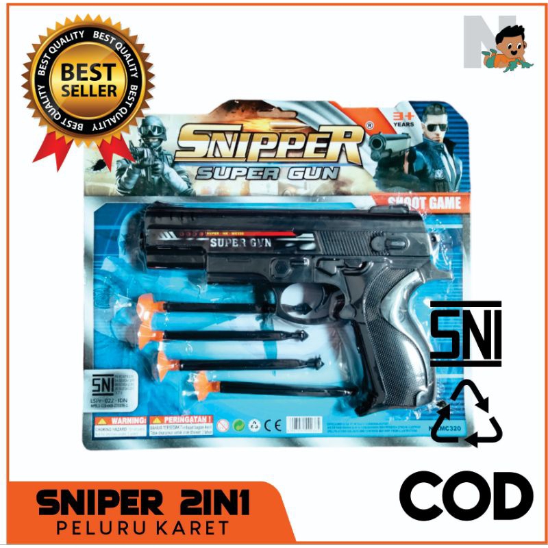 PISTOL KARET / MAINAN PISTOL ANAK / PISTOL PELURU UJUNG KARET / PISTOL MURAH