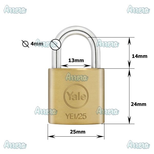 GEMBOK PADLOCK YALE YE1 25 113 Brass Padlock Essential Series