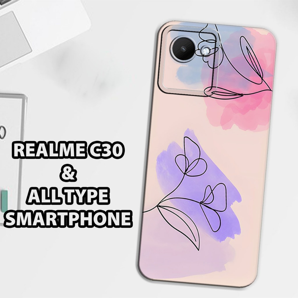 (GC16) Softcase karet Hp REALME C30 | Case Motif Gambar Bunga | Case REALME C30 Silikon Tpu Pro Came