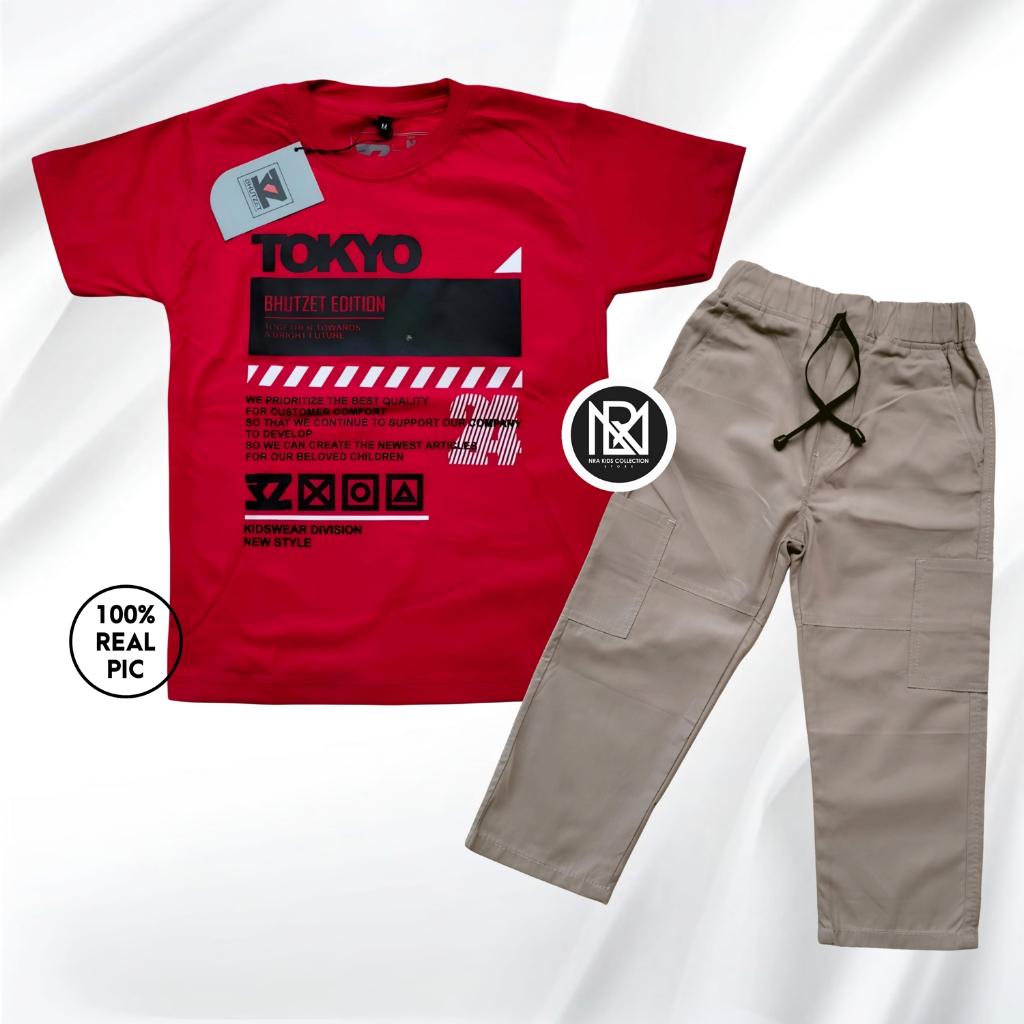 NRA Kaos Anak Setelan Distro/Chino / Setelan Baju Anak Laki Laki / Baju Anak Laki Laki