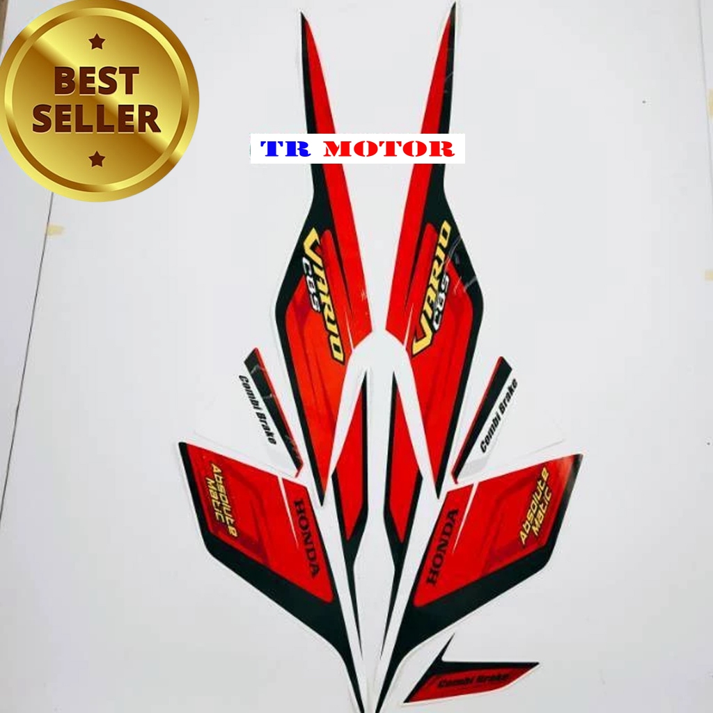 Striping stiker polet motor honda vario cbs 110 karbu 2009 putih standar stiker motor kualitas