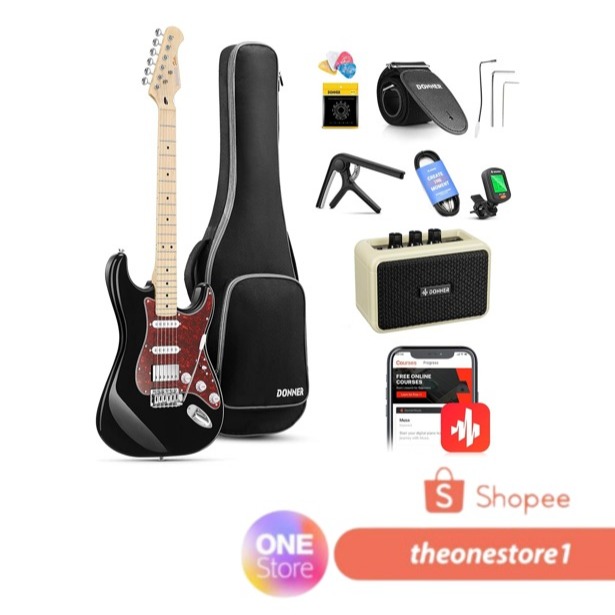 Donner DST - 152B Gitar Elektrik - Black