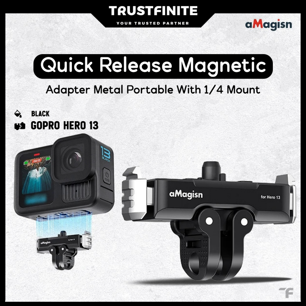 aMagisn Metal Magnetic Quick Release Base for GoPro Hero 13 Black / Magnetic Mount GoPro HERO 13