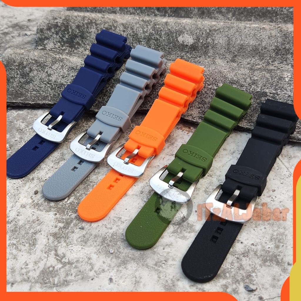 Tali jam tangan Seiko diver Strap tali jam Seiko 22mm Karet WH409