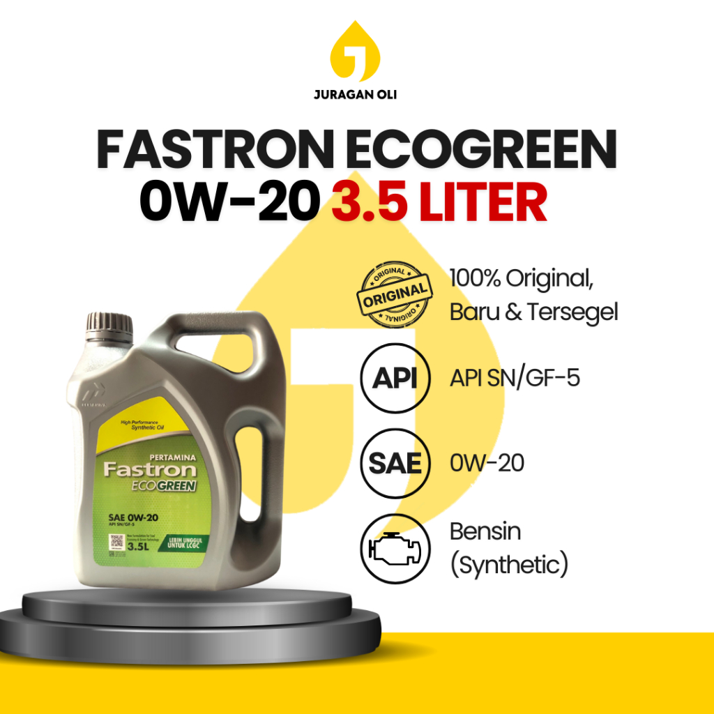 [ORIGINAL] Oli Mobil FASTRON ECOGREEN 0W-20 3.5 LITER