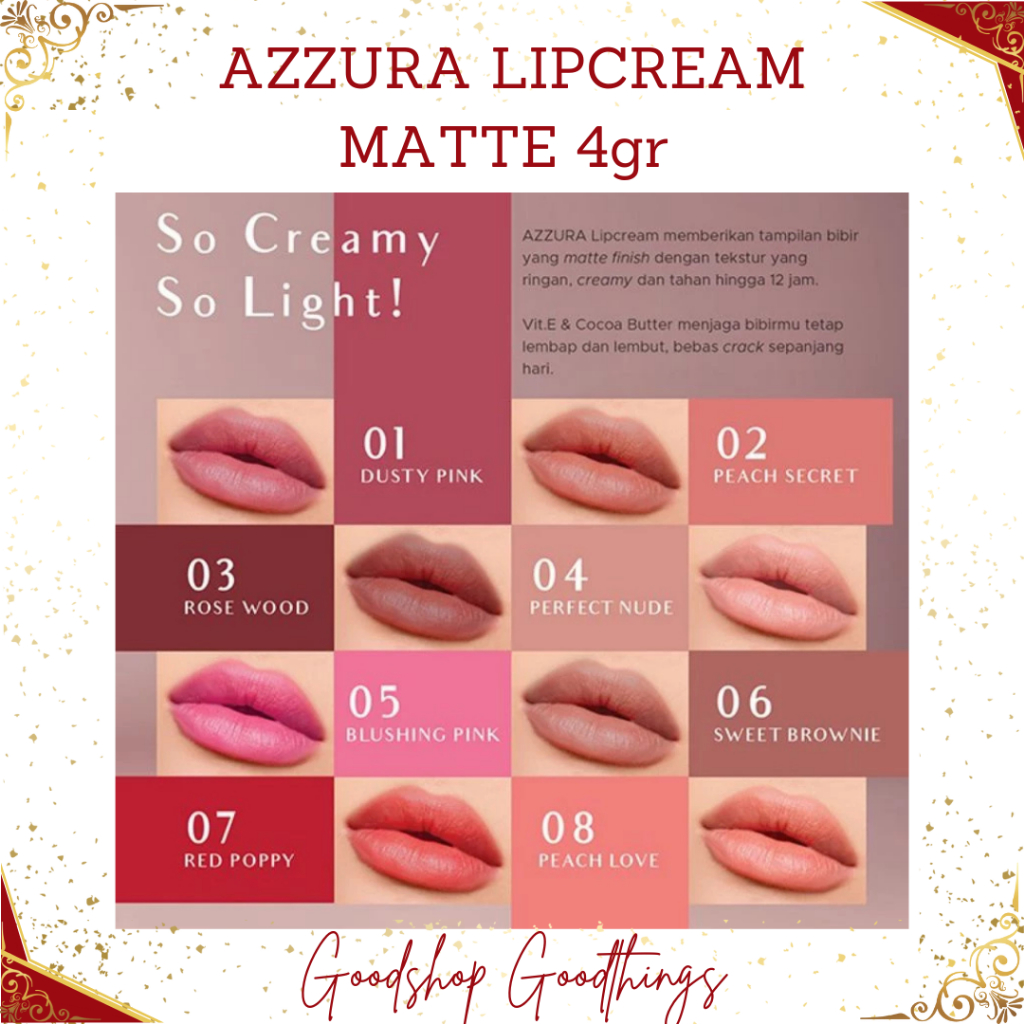 NEW AZZURA LIPCREAM MATTE 4gr / AZZURA LIPSTIK MATTE ORIGINAL