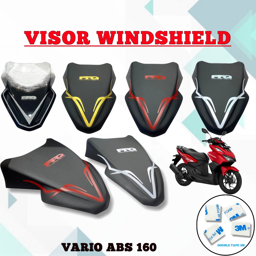 VISOR WINDSHIELD VARIO 160 ABS VISOR VARIO NEW 2022 - 2024 VISOR VARIO 160 FREE DOUBLE TAPE