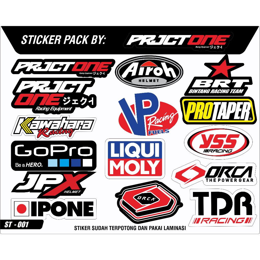 Sticker Pack Racing Sticker Sponsor Motor