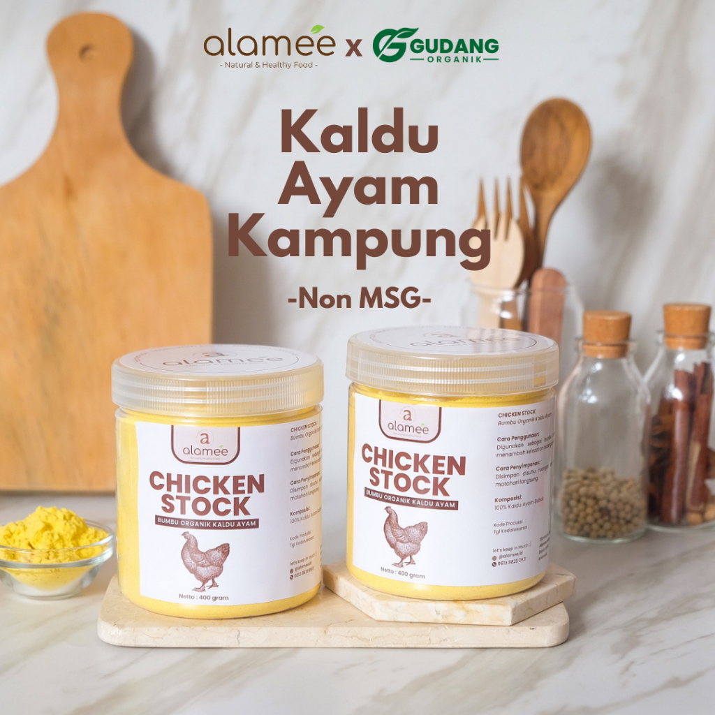 

Bubuk Kaldu Ayam Organik Chicken Stock Powder Extract Seasoning Non MSG Penyedap Rasa Bumbu Masak Dapur