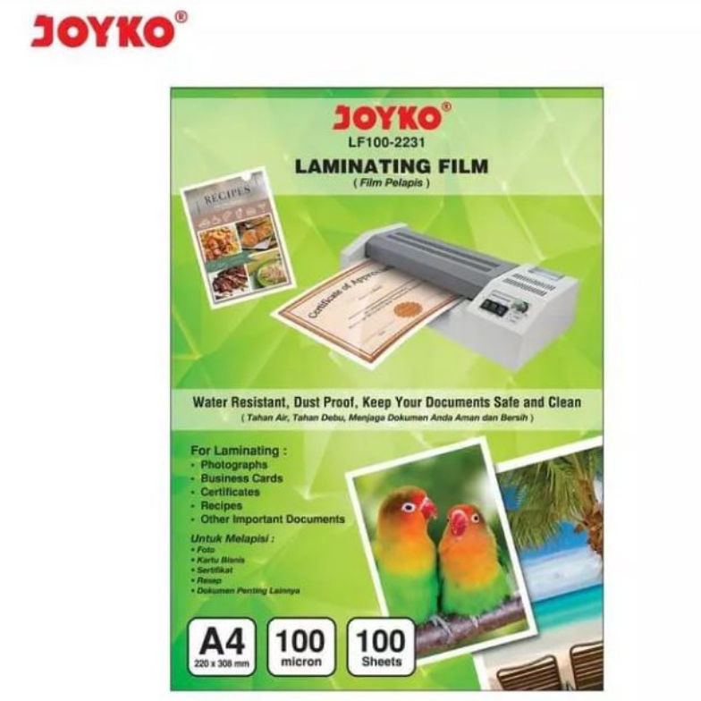 

KODE P92X Plastik Laminating Film A4 Joyko LF12231 1 pak