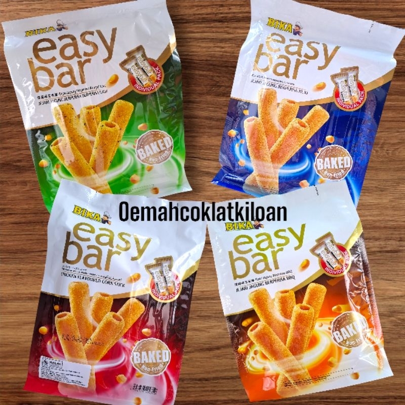 

Bika Easy Bar stik jagung rasa ayam,rumput laut,BBQ,keju