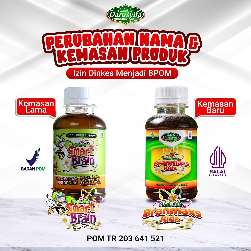 

Madu Anak Pintar Branmaxs Kids Darusyifa 120ml - Madu Anak Pintar Smart Brain plus Propolis, Omega 3, Ikan Sidat