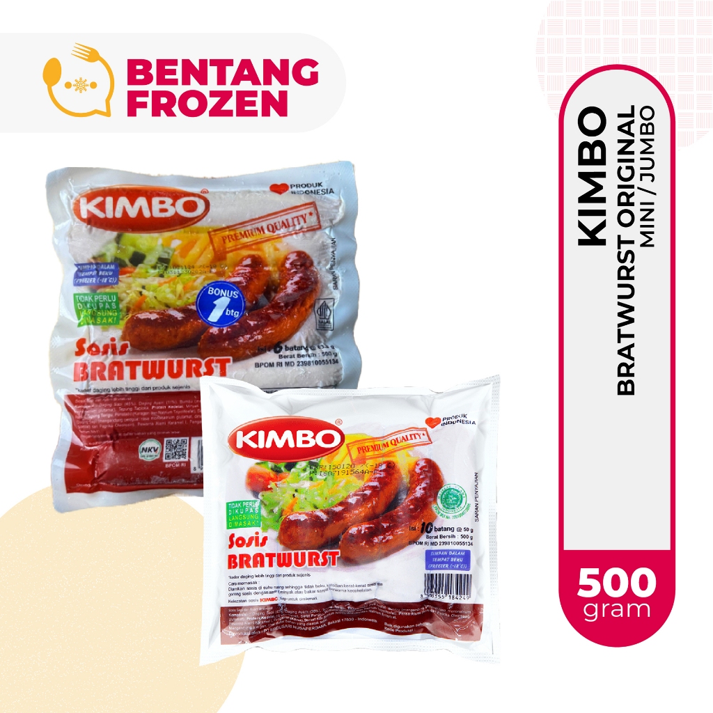 

Kimbo Sosis Sapi Bratwurst Original Mini / Jumbo 500gr