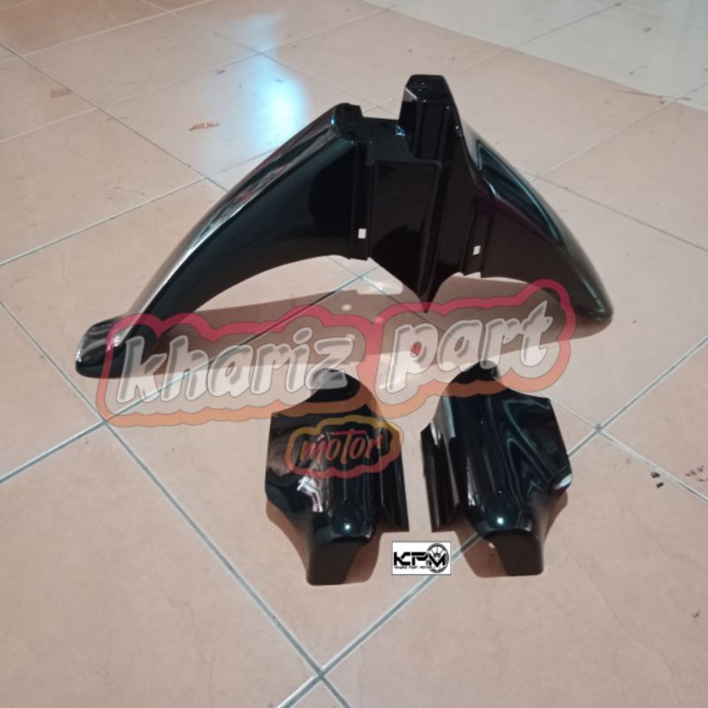 Slebor Spakbor Satria Lumba + Tutup Skok / Satria lama Hitam Merah Maron