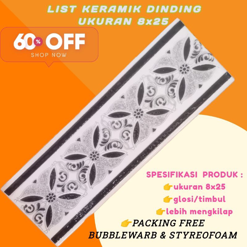 grosir list keramik dinding minimalis ukuran 8x25 motif jimbaran grey