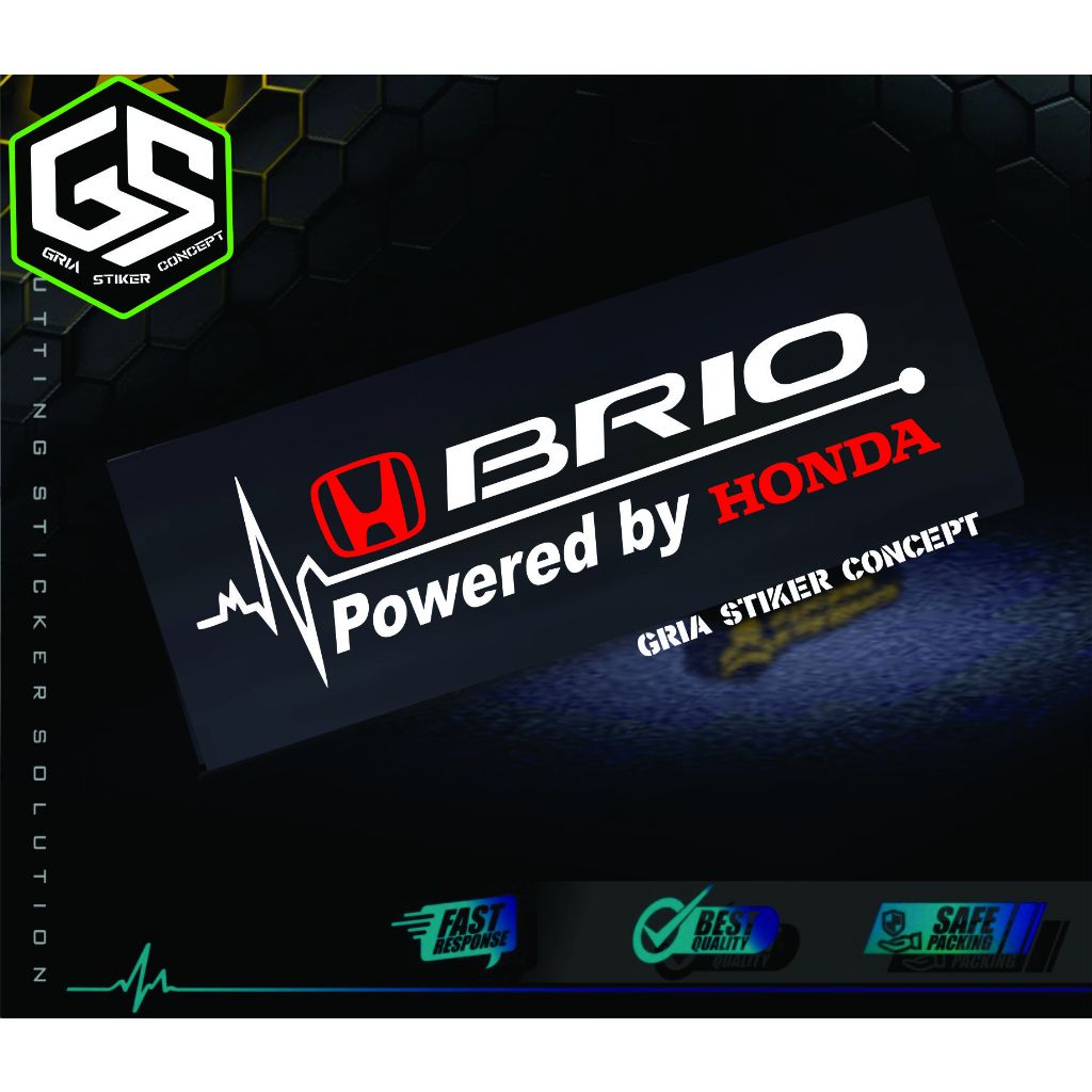 Sticker Logo Honda Brio Stiker Mobil Variasi Ekg Putih Dan Reflektive