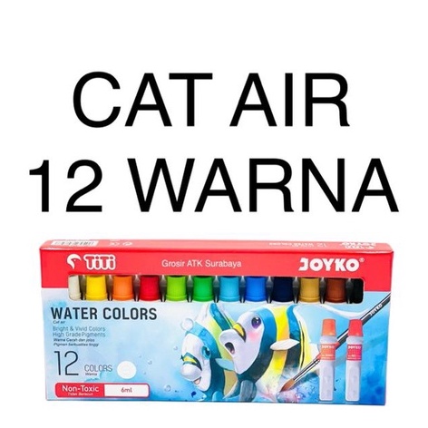 

KODE S23C Water Colors Colour Cat Air Joyko TiTi 12 Warna 6 ML WAC6ML12